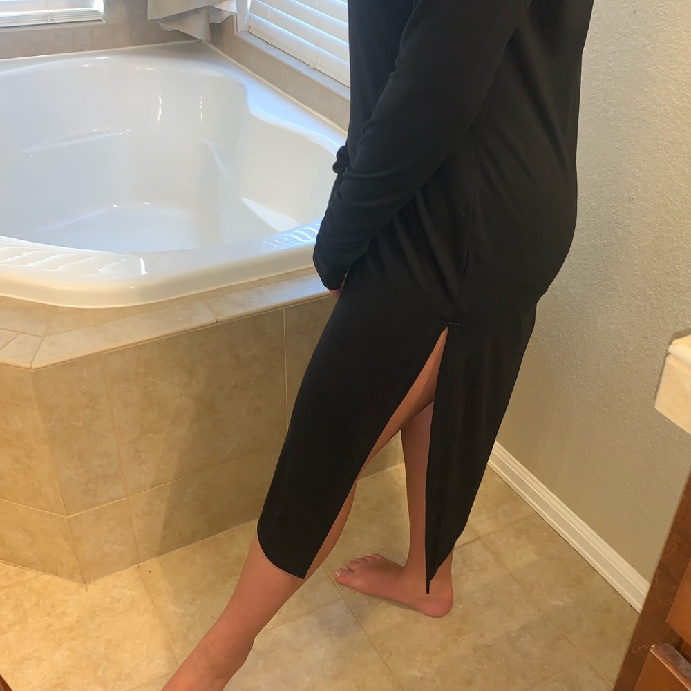 HIGH slit WHBM Black dress size medium